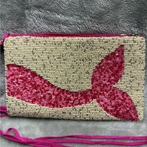 Pink Sequin Mermaid Tail Clutch